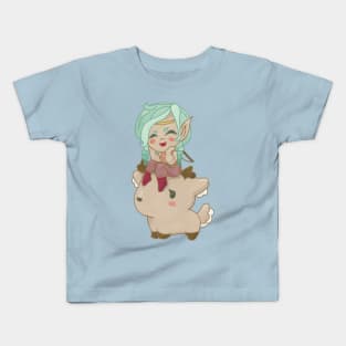 Forest Elf and Deer Familiar Kids T-Shirt